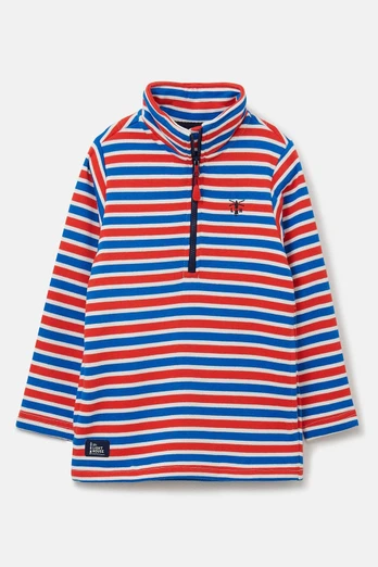 Riley Kids Half Zip Sweatshirt - Blue Red Stripe