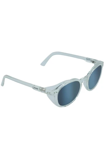 Sidewalk Unisex Cat 3 Lifestyle Sunglasses - Shiny Translucent w/ Blue Lens