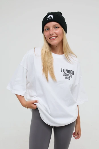 London Ski Club Unisex Oversize T-Shirt - White
