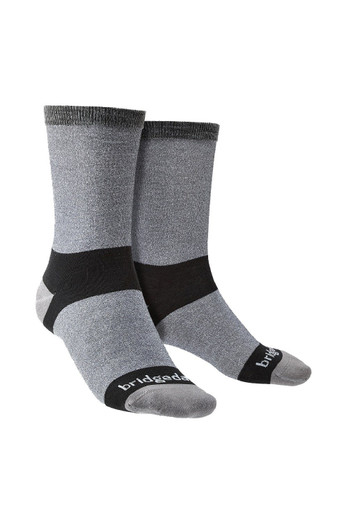 Mens Liner Base Layer Coolmax Boot Socks 2-Pack - Grey