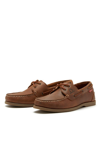Galley II Mens Leather Boat Shoes - Dark Tan
