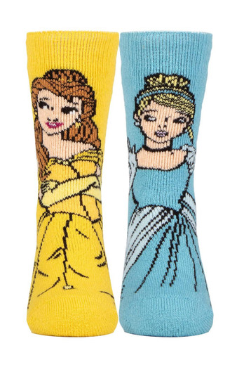 Kids Lightweight Thermal Princess Socks - Yellow