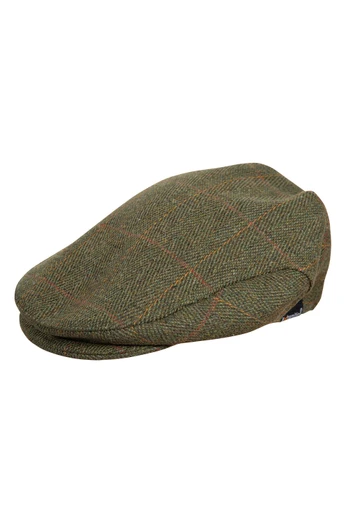 Men's Woburn Water Resistant Flat Cap - Dark Tweed