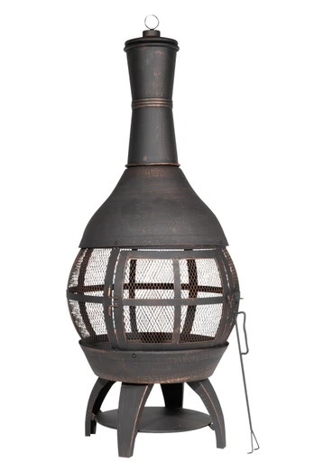 Deluxe 360° Chiminea Fire Pit - Antique Bronze Effect