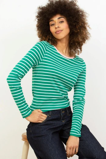 Portesham Womens 100% Organic Cotton Jersey Top - Green