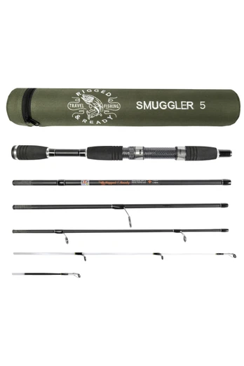 Smuggler 5 Compact Travel Fishing Rod & Case - Black