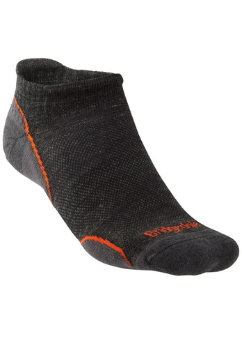 Ultra-Light T2 Mens Merino No-Show Hiking Socks - Anthacite Grey/Orange