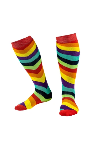3 in 1 Welly Hiking and Ski Socks Diagonal Rainbow - Diagonal Rainbow