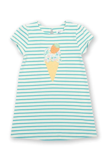 Baby/Kids 95% Organic Cotton Applique Dress - Strawberry Sorbet