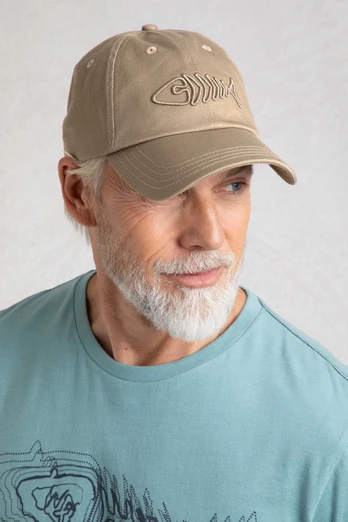 Bude Mens Branded Twill Cap - Stone