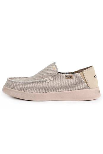 Barbeach Mens Lightweight Slip On Loafers - Off White