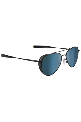 Evasion Pilote Cat 3 Aviator Sunglasses - Matt Black w/ Blue Lens