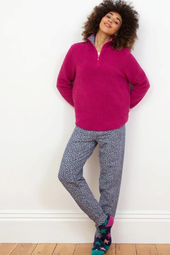 Lyme Womens 95% Organic Cotton Cuffed Loungers - Pixie Petals