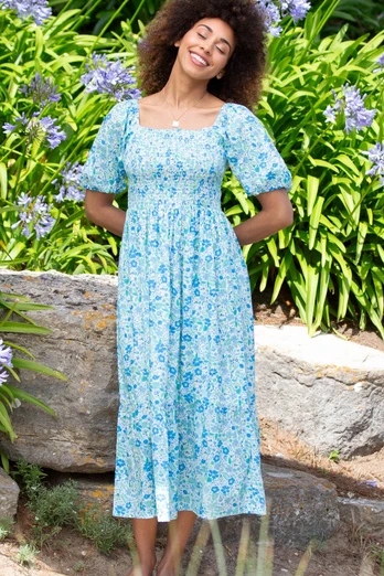 Winfrith Womens 100% Cotton Cambric Dress - Multi
