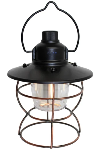 LED Tungsten Lamp with USB Power Bank - Black And Brass