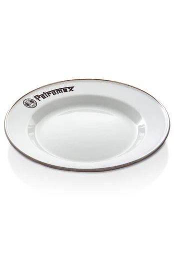 Set Of 2 Enamel Plates - White