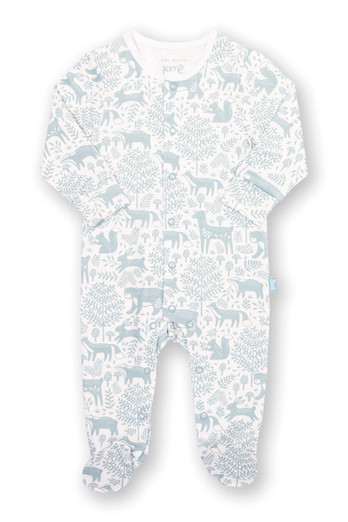 Baby 95% Organic Cotton Popper Sleepsuit - Woodland Walk