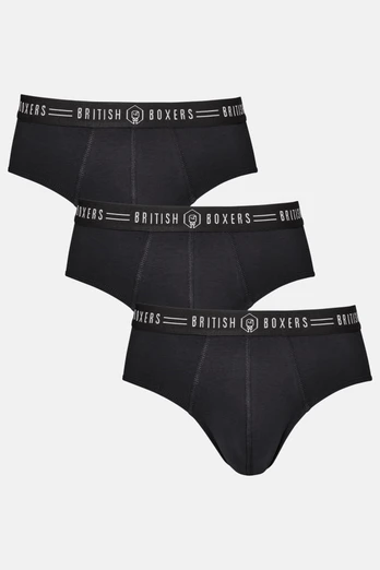 Mens 3-Pack Briefs - Coal Black