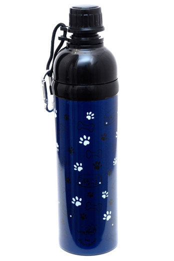 Stainless Steel Dog Water Bottle - Navy Blue
