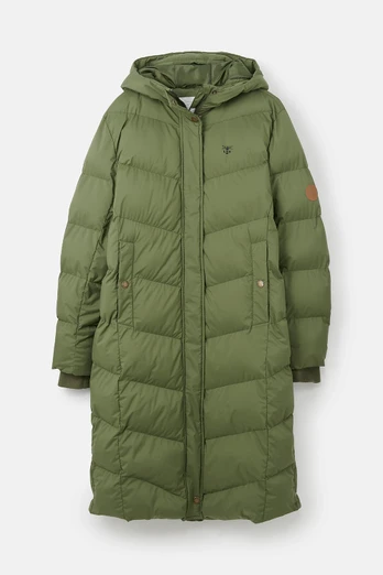 Savannah Womens Long Padded Jacket - Olive