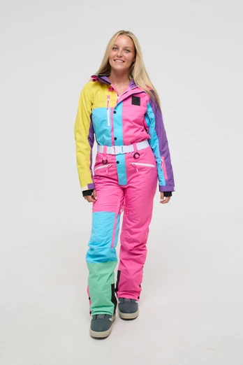 So Fetch Womens Ski Suit - Pink/Purple/Blue