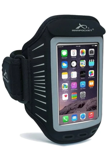 Racer Slim Lightweight Running Armband - Black Medium
