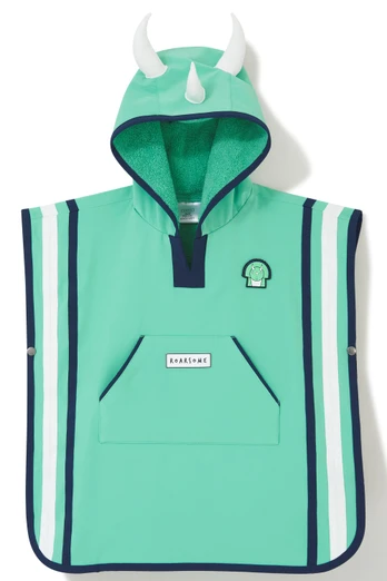 Spike Kids Lined Poncho - Green/Navy Blue