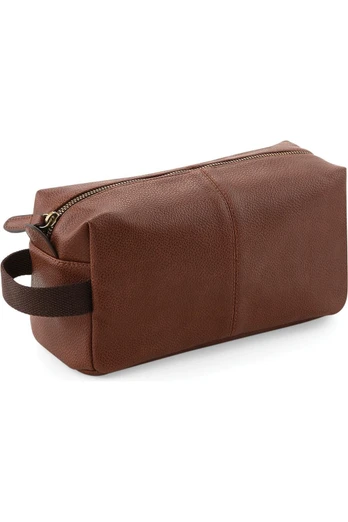 NuHide Unisex Faux Leather 3 Liters Washbag - Tan
