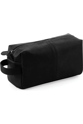 NuHide Unisex Faux Leather 3 Liters Washbag - Black