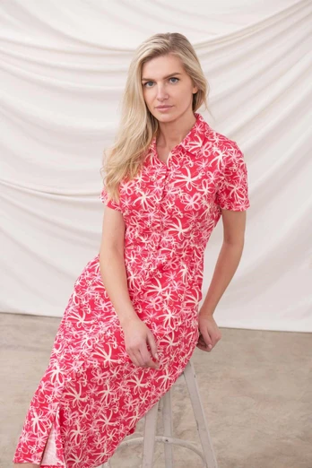 Keira Womens Dress - Raspberry Floral