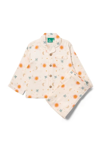 Kids 100% Organic Cotton Classic Pyjamas - Cream