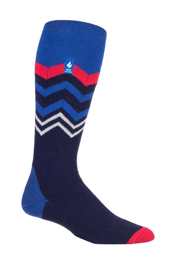 Mens Thin Warm Winter Knee High Thermal Ski Socks - Marine