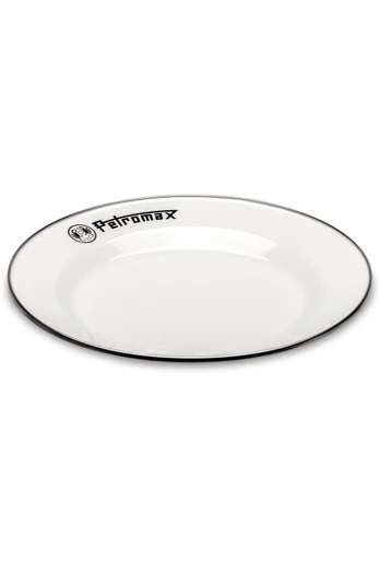 Set Of 2 Enamel Plates - White
