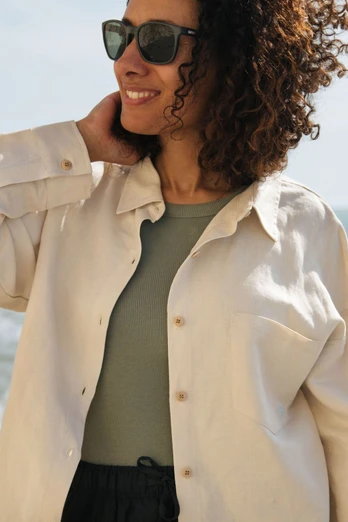 Women's Linen Shirt - Oatmeal