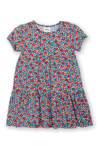 Baby/Kids 95% Organic Cotton Tiered Dress - Meadow Ditsy Bright
