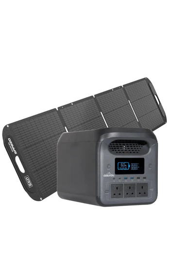 1800W Solar Generator with 220W Solar Panel - Black