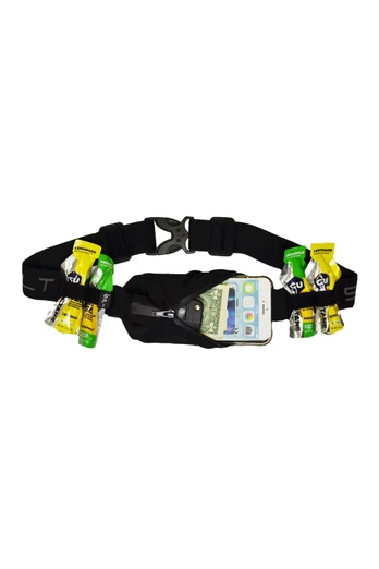 Pro Water Resistant Running Belt with Gel Loops - Black