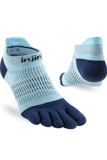 Lightweight Womens No Show Run Toe Socks - Heron Blue