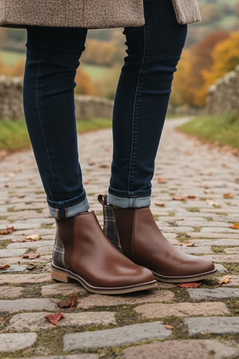 Juliet Womens Leather Chelsea Boots - Brown