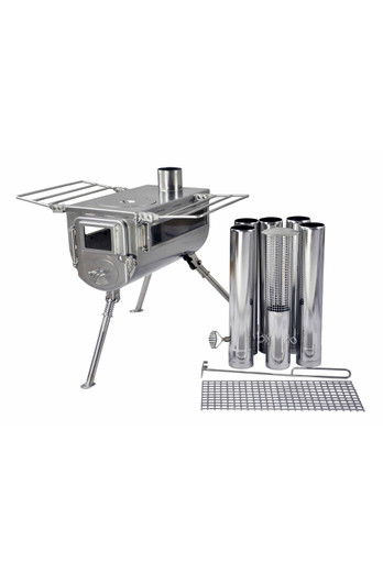 Woodlander Medium Double View Stove - Silver