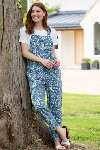 Rempstone Womens 100% Cotton Twill Dungarees - Navy