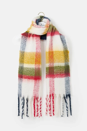 Womens Scarf - Antique Gold Olive Red