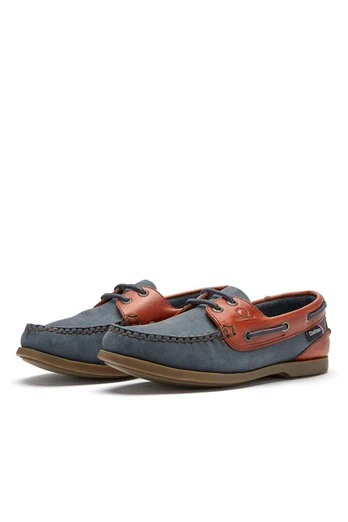 Bermuda II G2 Mens Leather Boat Shoes - Navy/Seahorse