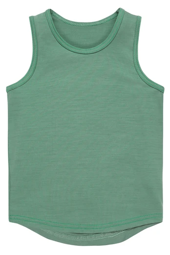 Kids Merino Tank Top - Emerald Green