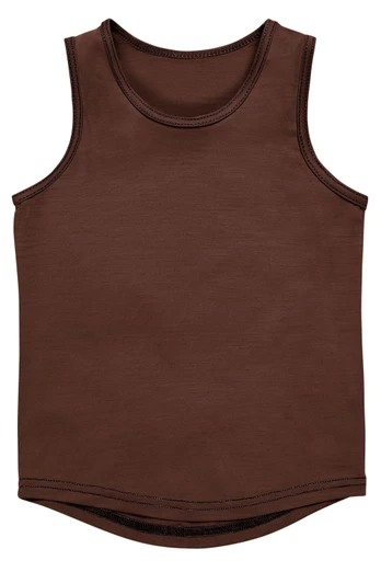 Kids Merino Tank Top - Chocolate Brown
