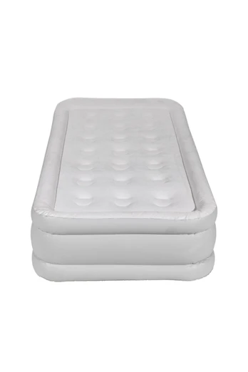 Single Raised Air Bed with Removable  Pump - Grey