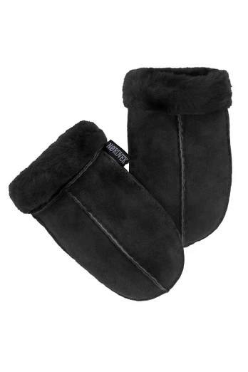 Kids Sheepskin Mittens - Black