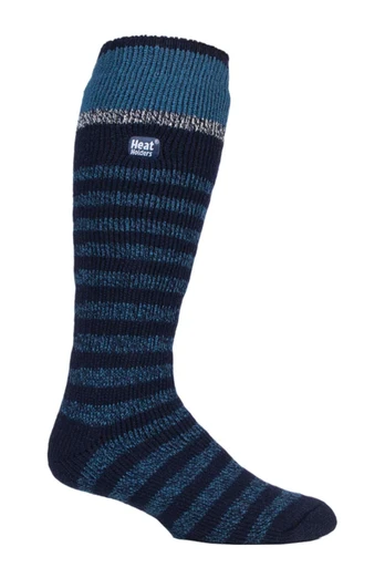 Mens Knee High Thermal Ski Socks - Denim