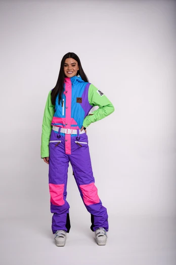 Powder Hound Womens Ski Suit - Purple/Blue/Green