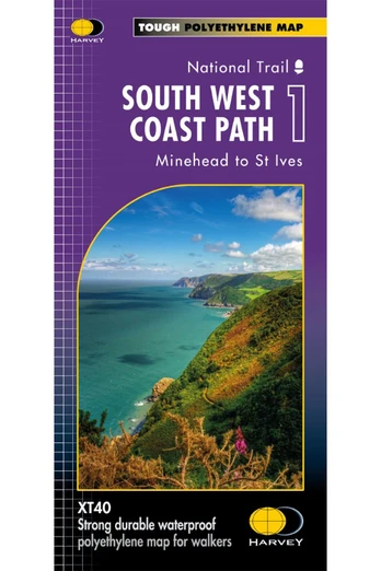 South West Coast Path 1 Trail Map - Scale: 1:40,000